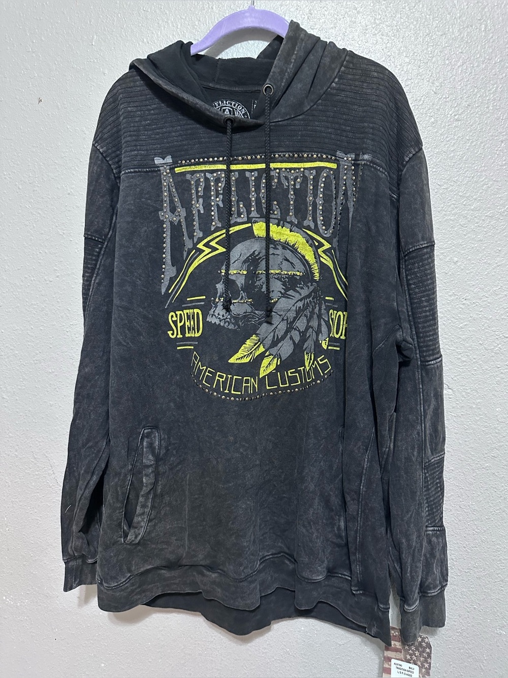 Affliction American Customs Pullover Hoodie Men's 3XL MultiColor brand new
